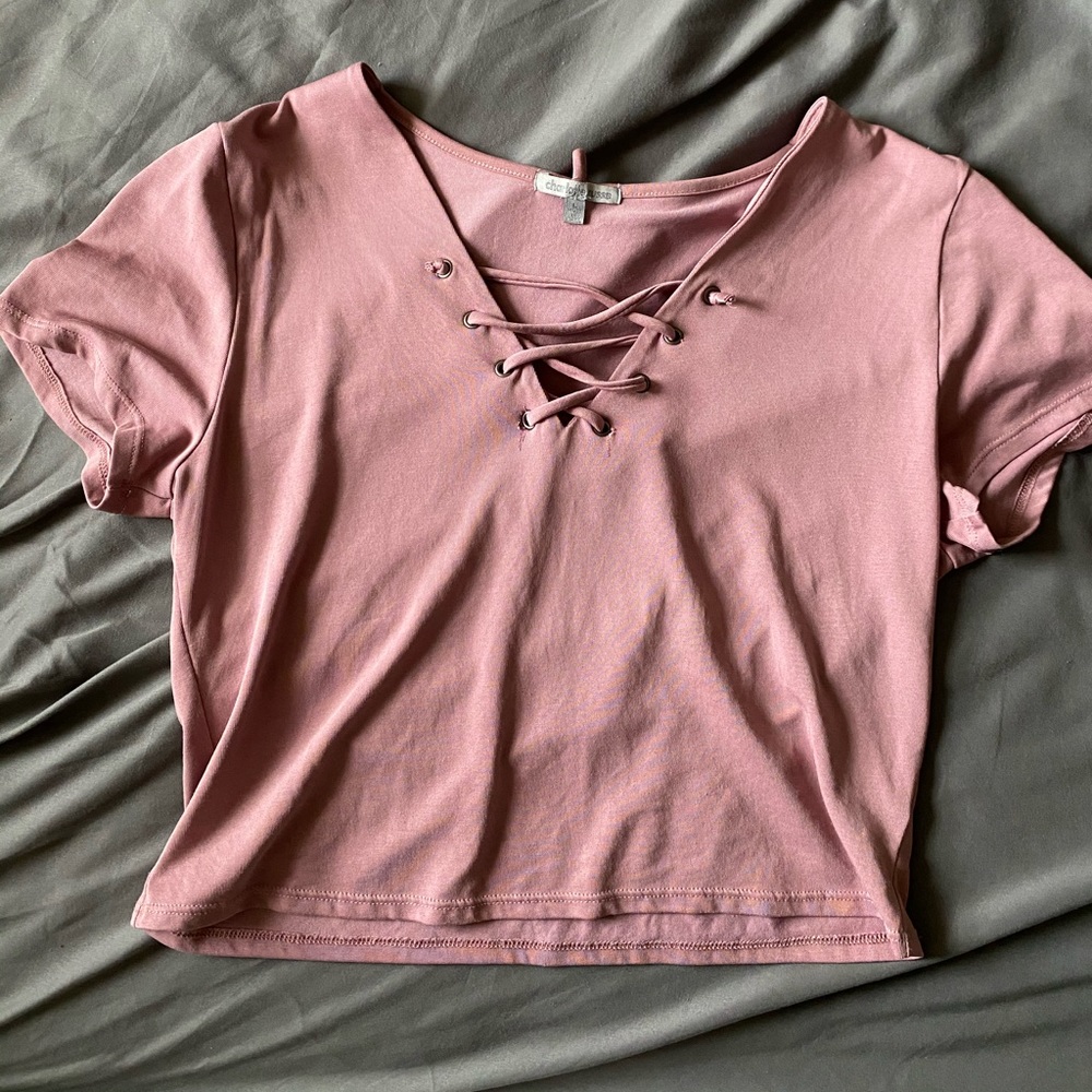 Charlotte Russe pink crop top